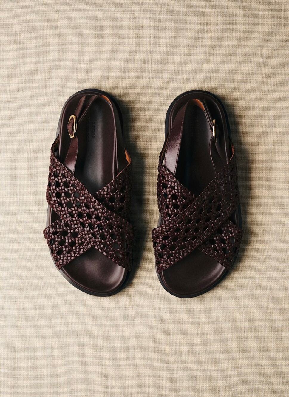 La Maille Sezane Tilda Low Sandals in Smooth Chocolate Size US 8 / EU 39✨
